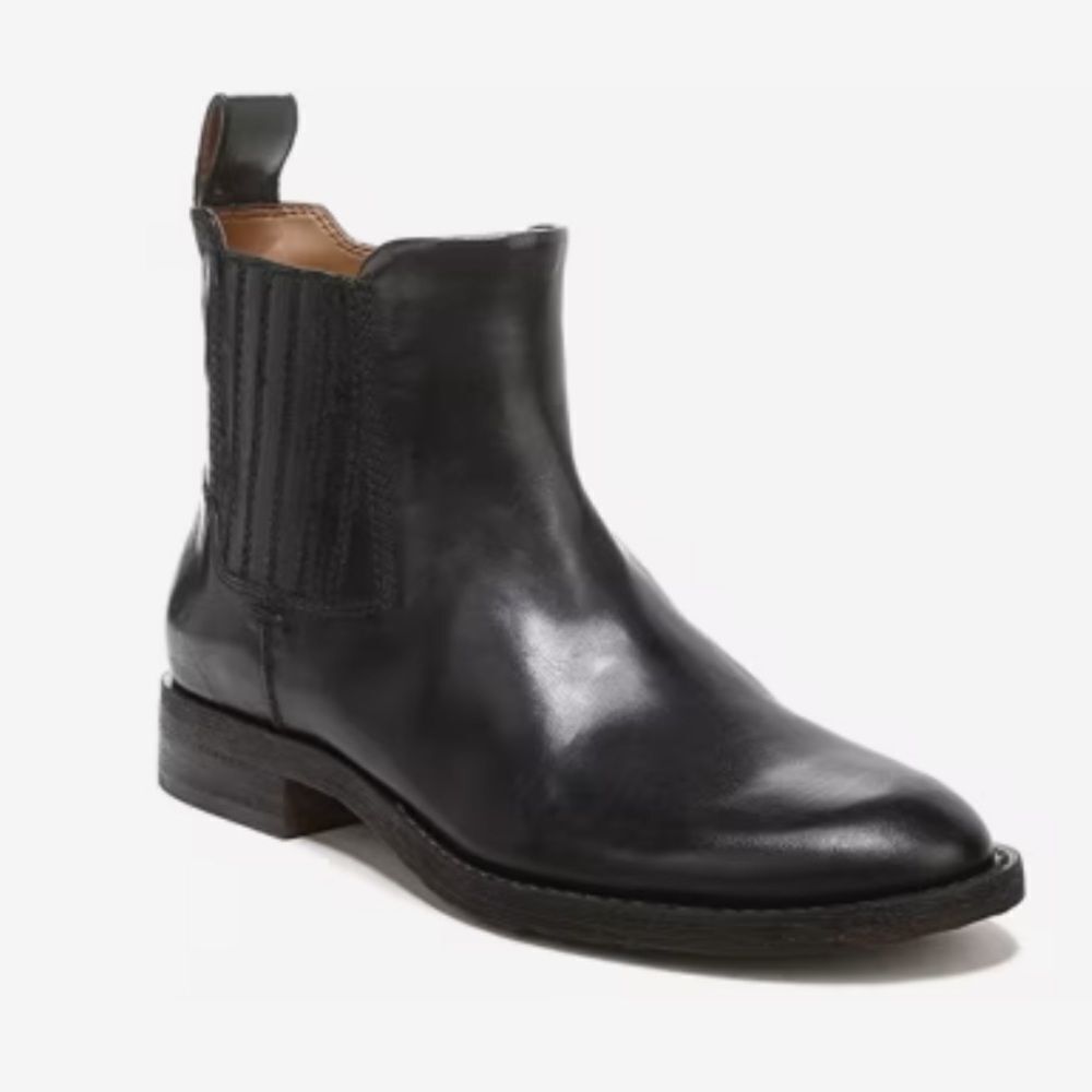 Franco Sarto Linc Chelsea Black Leather Boots Booties US 6.5